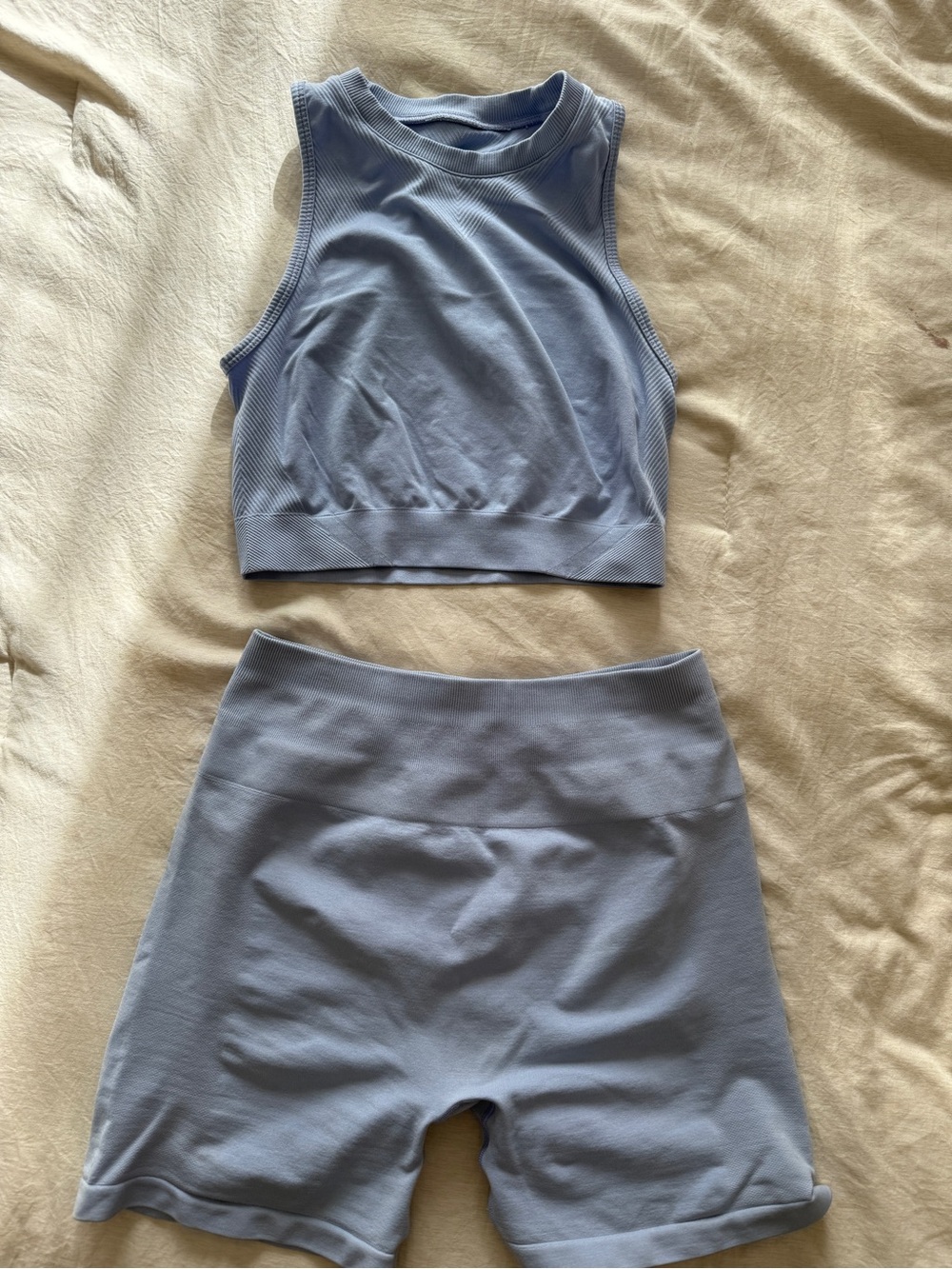 Alphalete set in Skyline and stratus crop tank (lavender) size L (but fits M)